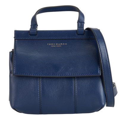 Mini Block-T Satchel, £120, Handbags, Blue, Leather, Front view